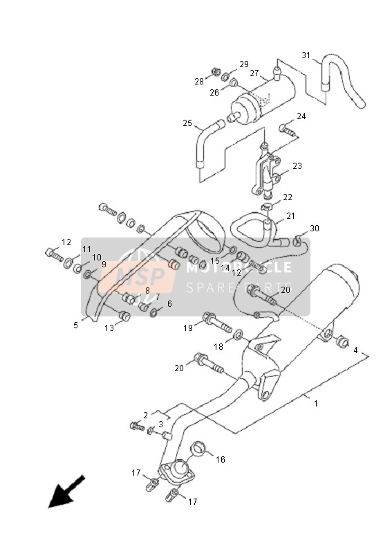 Yamaha NXC125 CYGNUS X 2009 Échappement pour un 2009 Yamaha NXC125 CYGNUS X